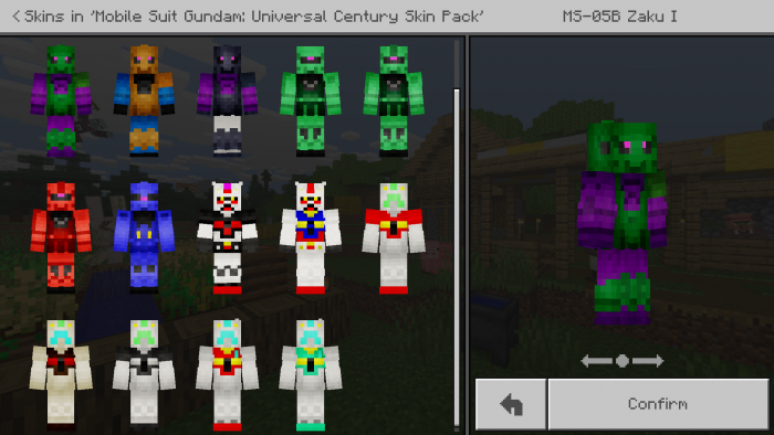 Mobile Suit Gundam Universal Century Skin Pack Minecraft Skin Packs