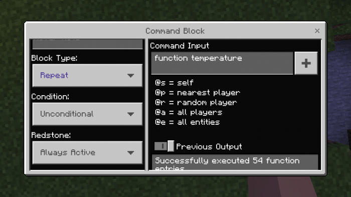 Mcpe Bedrock Temperature Beta With Only One Function Function Pack Minecraft Addons Mcbedrock Forum