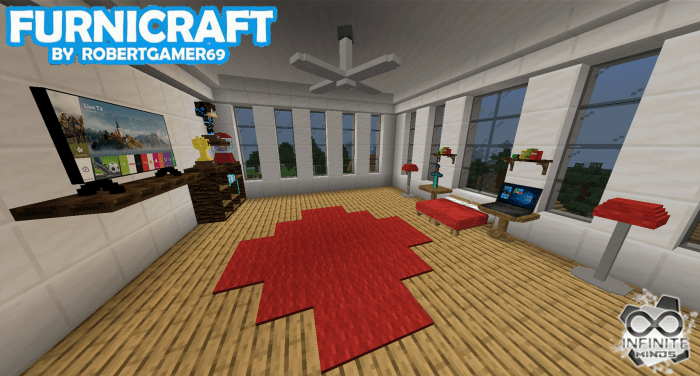 Furnicraft Addon Minecraft Pe Mods Addons - how to rotate furniture in work at a pizza place roblox