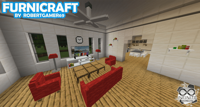 Furnicraft Addon Minecraft Pe Mods Addons - how to rotate furniture in work at a pizza place roblox