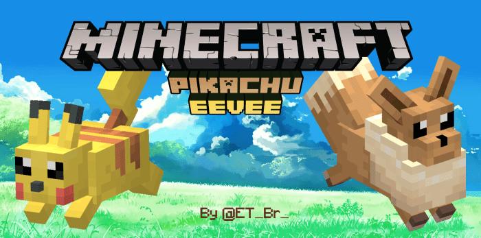Pikachu Eevee Pokemon Add On Minecraft Pe Mods Addons