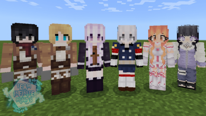 minecraft anime girl paintings texture pack