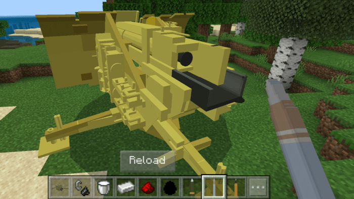 Artillery Add On Gun Howitzer Cannon Machine Guns Minecraft Pe Mods Addons