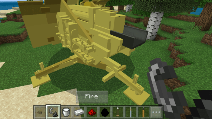 Artillery Add On Gun Howitzer Cannon Machine Guns Minecraft Pe Mods Addons