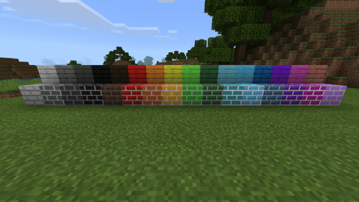 Coloured Bricks n Planks Minecraft PE Mods Addons