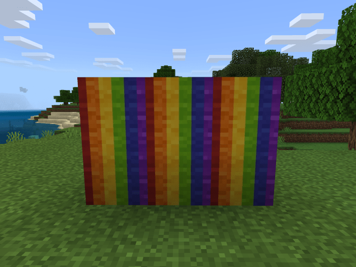 Mcpe Bedrock Minecraft Earth Features, How To Make A Rainbow Bed In Minecraft
