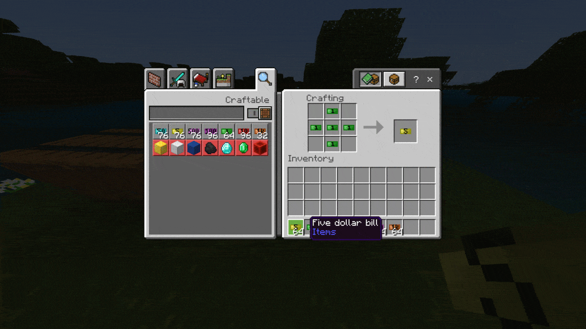 Advanced Minecraft Currency Addon (Obtainable in Survival Worlds) Minecraft Mod