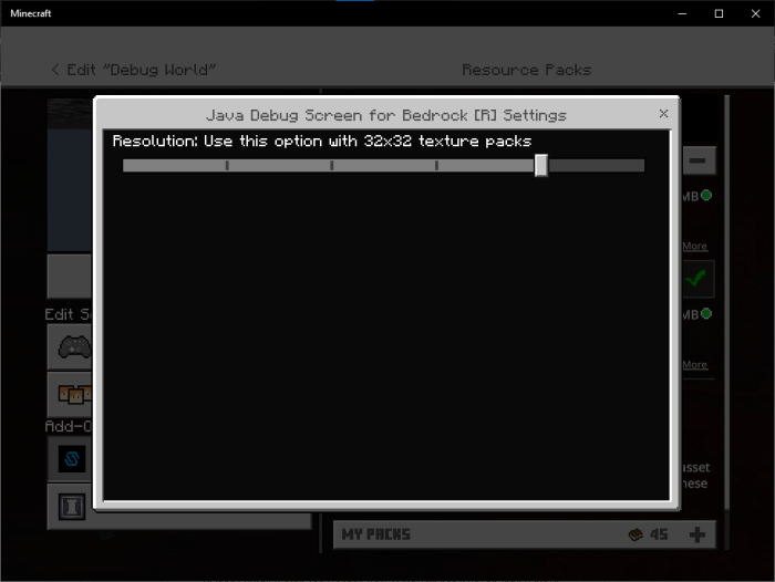 Debug Screen Resource Pack Minecraft Pe Texture Packs