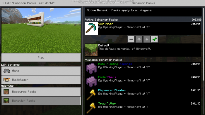 Vein Miner Addon Pack Updated Minecraft Addons Mcbedrock Forum