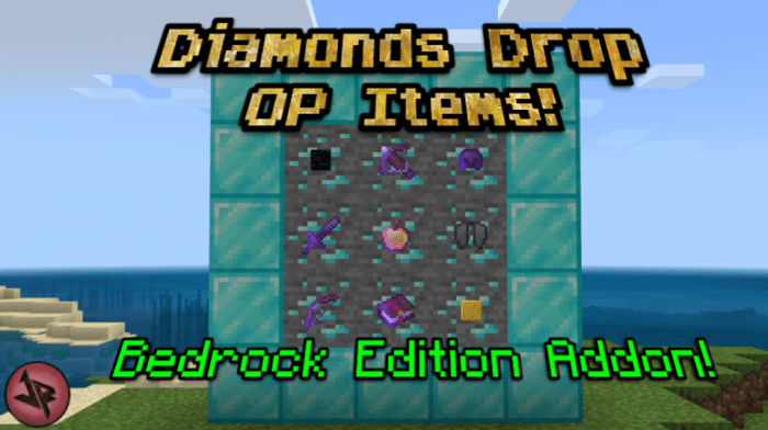 Minecraft But Diamonds Drop Op Items Minecraft Pe Mods Addons