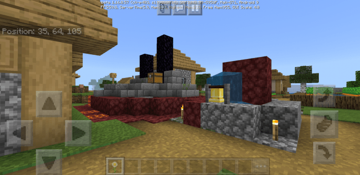 MCPE/Bedrock Village And Witch Hut Near Spawn, Ruined Portal in Village ...
