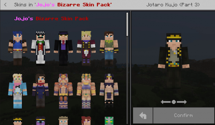 Jojo S Bizarre Skin Pack Minecraft Skin Packs