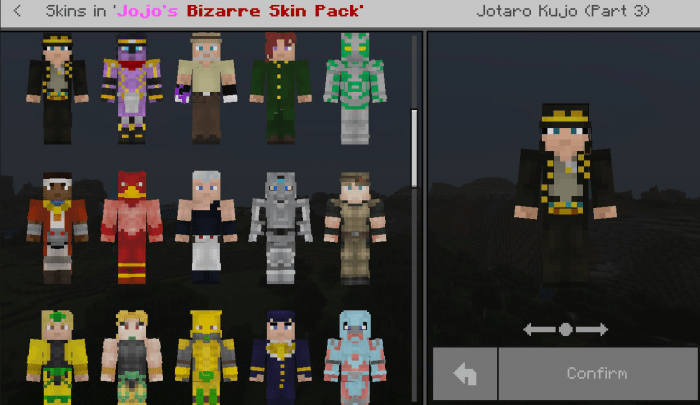 Jojo S Bizarre Skin Pack Minecraft Skin Packs