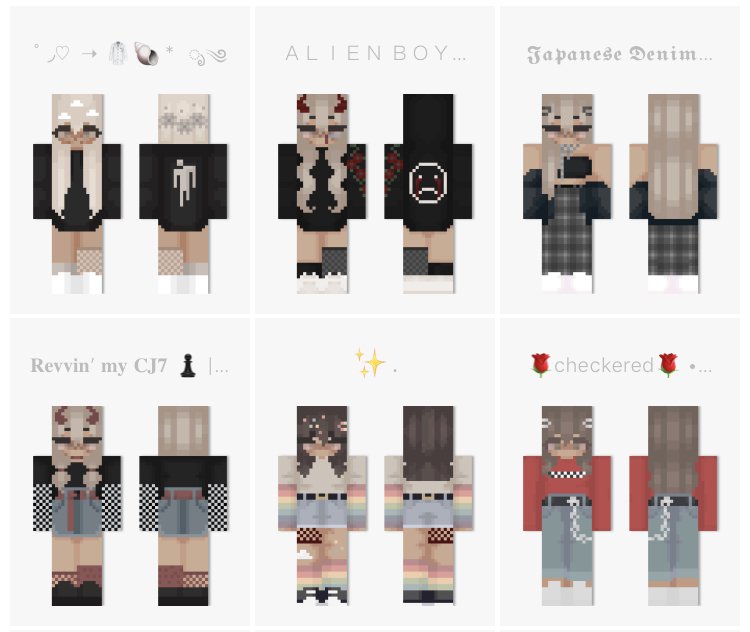 minecraft girl skins pe template