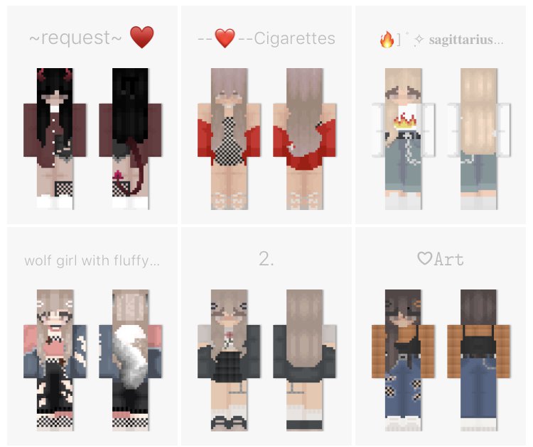 aesthetic downloadable minecraft girl skins template