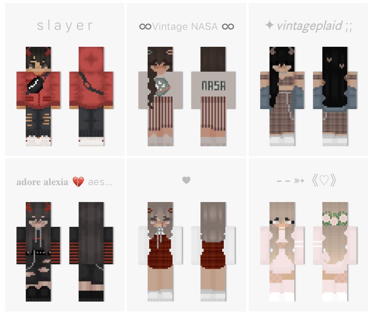 cute aesthetic skins for minecraft