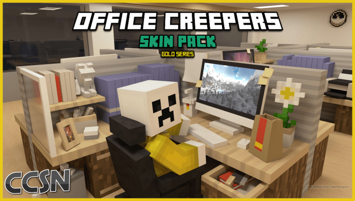 Office Creepers Skin Pack Gold Series Minecraft Skin Packs