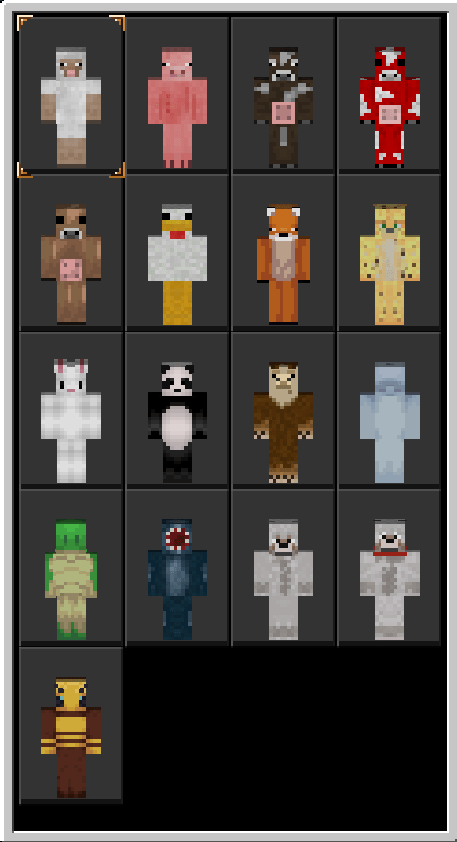 where to get animal shaped skins for multiplayer minecraft pe