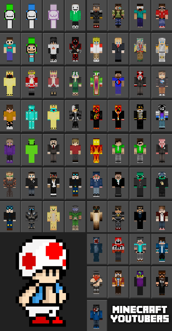 Mcpe Bedrock Minecraft Youtubers 1 4 Minecraft Skins Mcbedrock Forum