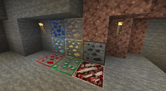 Outlined Ores Faithful Edition Minecraft Pe Texture Packs