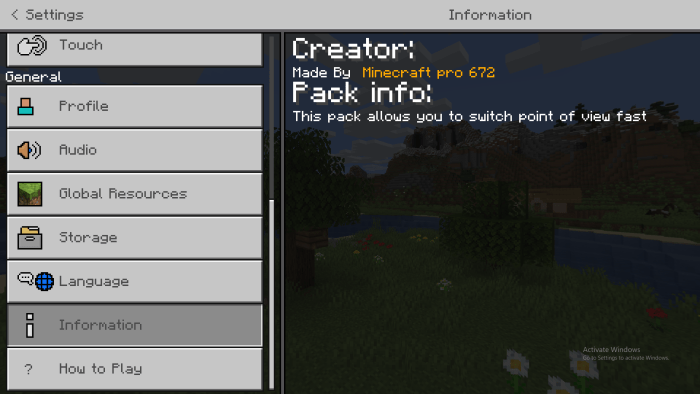 Mcpe Bedrock Quick Point Of View Toggle For Mobile 16 16 Mcbedrock Forum