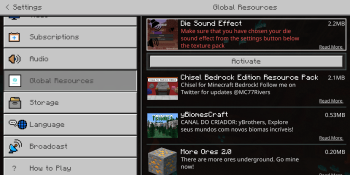 minecraft sound effect resource pack pocket edition