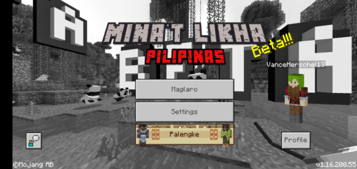 Minecraft Filipino Language for Bedrock (Mina&#039;tLikha Pure Tagalog) Minecraft Mod
