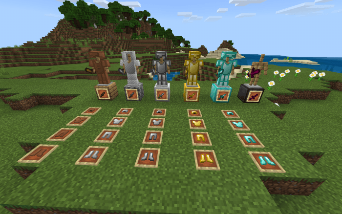 The swords and corresponding tools for my resource pack in the