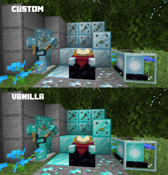 Made a texture pack that makes the armor bars diamond! : r/Minecraft