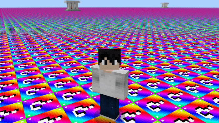 In our Minecraft lucky block world we found a rainbow spiral rollercoa