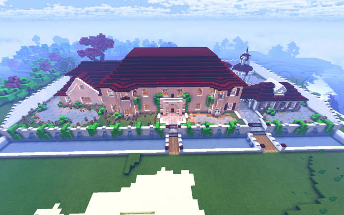 Beautiful Mansion (Mansion with Commands) (+) | Minecraft PE Maps