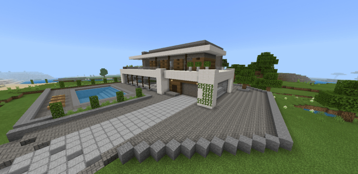 minecraft pe modern mansion map