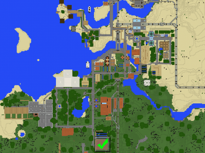 minecraft map with multiple cities
