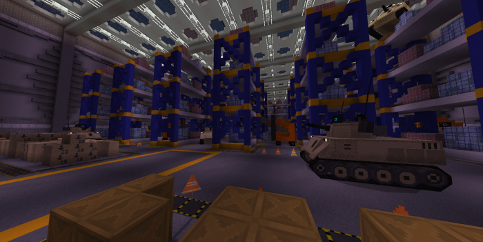 minecraft military base with vehicles