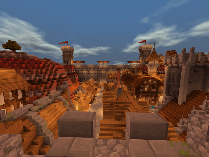 Medieval Village in the Desert Minecraft PE Maps