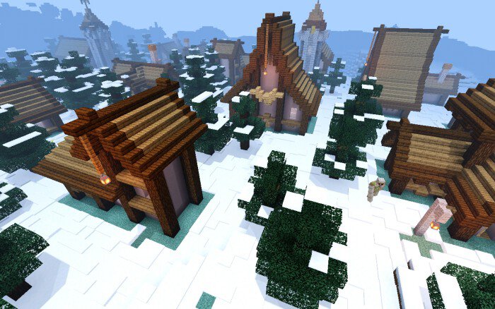 Village in Snowy Biome Minecraft PE Maps