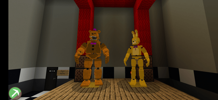 Village Music Discs And Cameras Blockbear S Pizzeria In Mcbe Mcpe Minecraft Pe Maps - roblox fnaf rp springlock suits